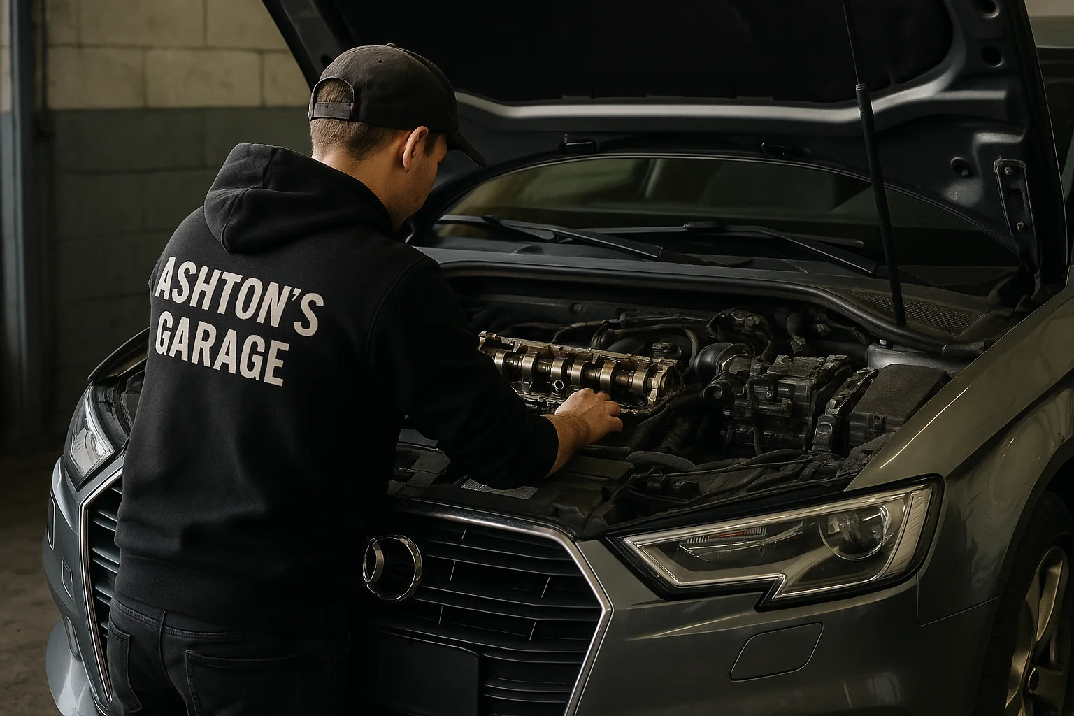 Vehicle servicing at Ashton's Garage